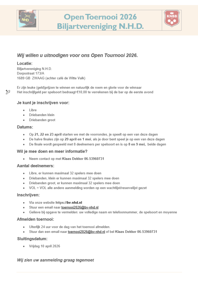 N.H.D. Open Toernooi 2026